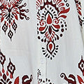Border Print Short Sleeve Midi Dress