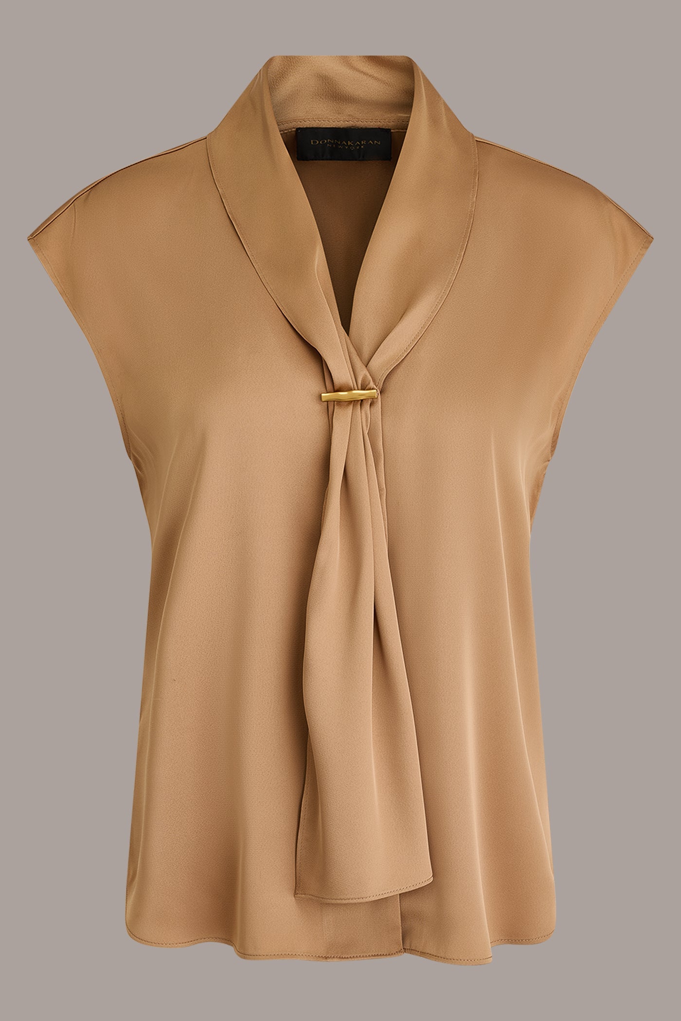 SLEEVELESS TIE BLOUSE