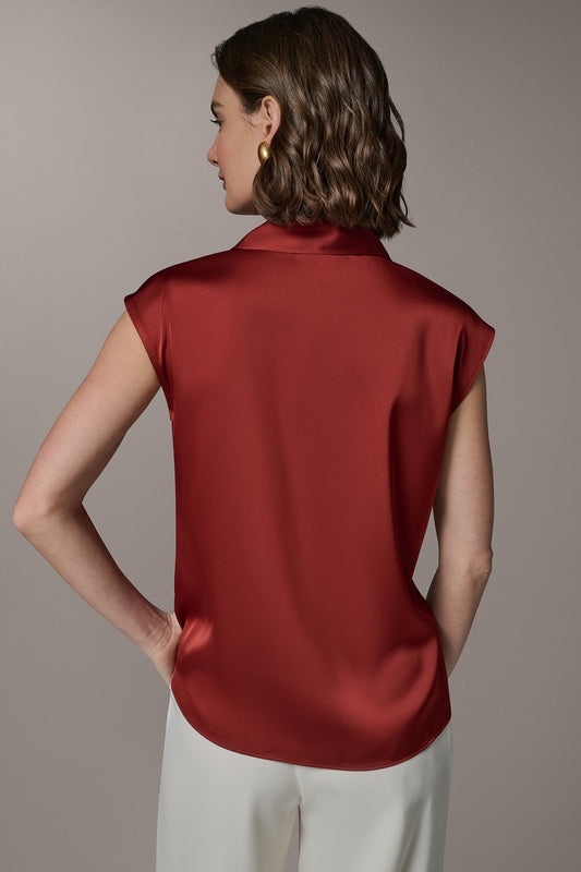 SLEEVELESS TIE BLOUSE