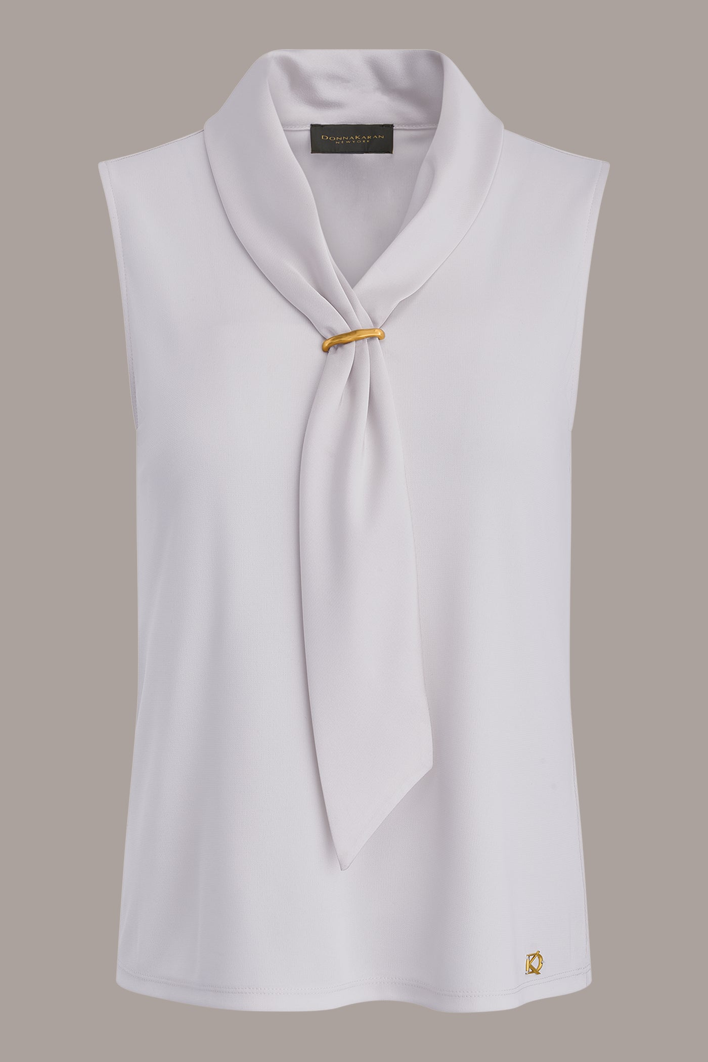 SLEEVELESS SCARF NECK BLOUSE