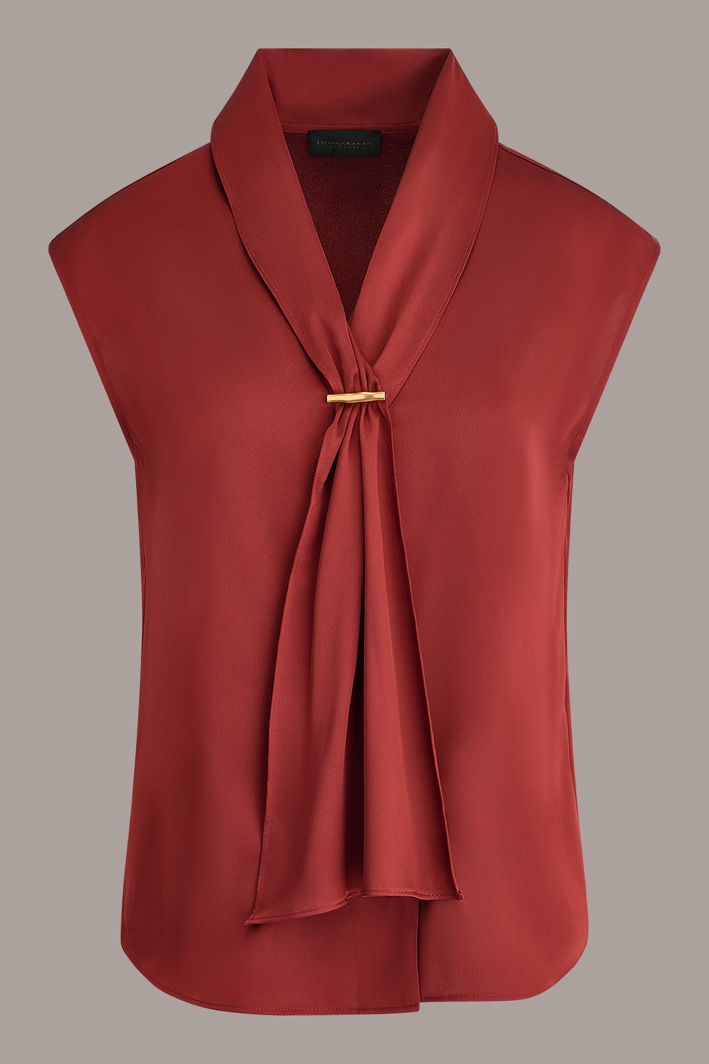 SLEEVELESS TIE BLOUSE