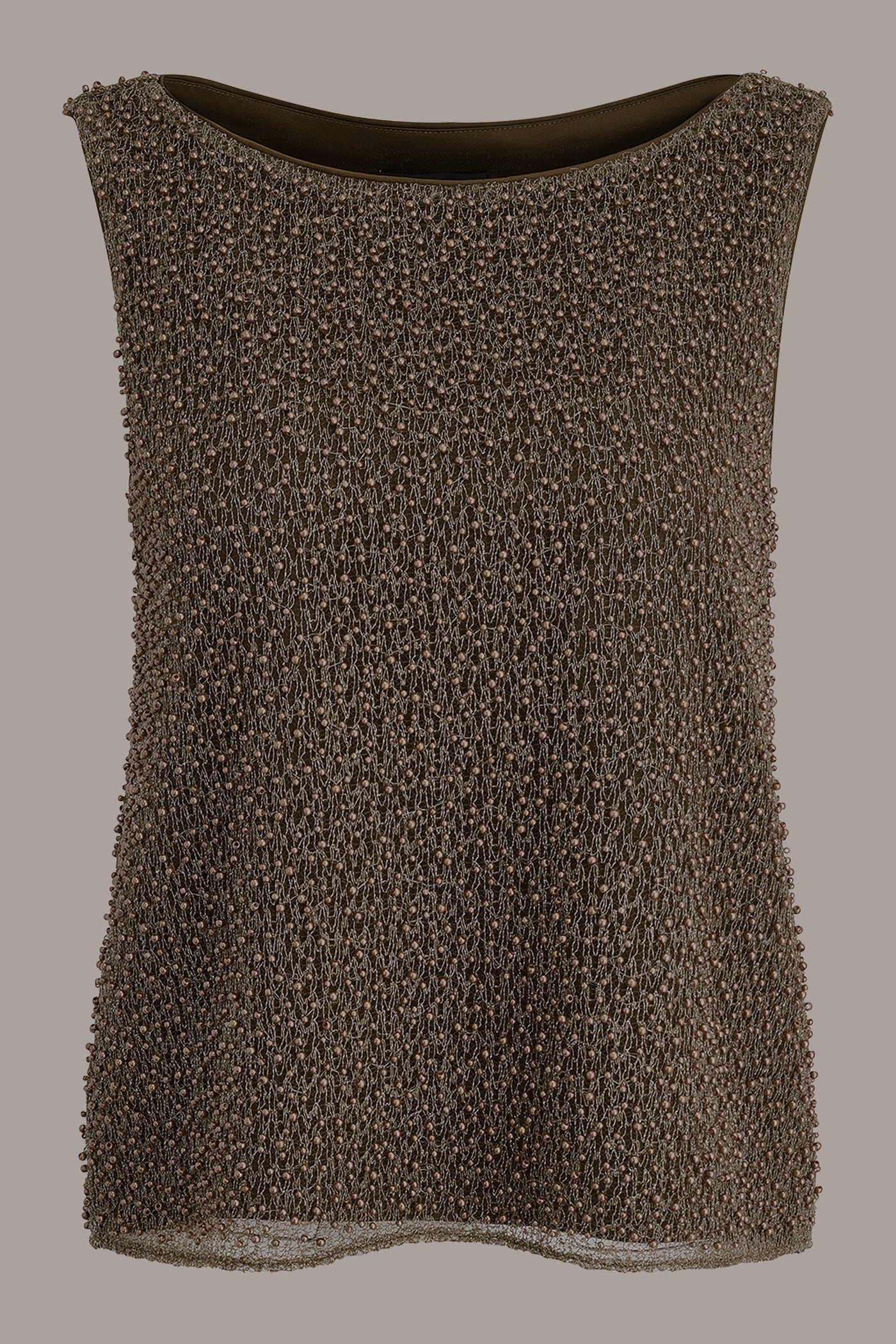 SLEEVELESS PEARL METALLIC BLOUSE