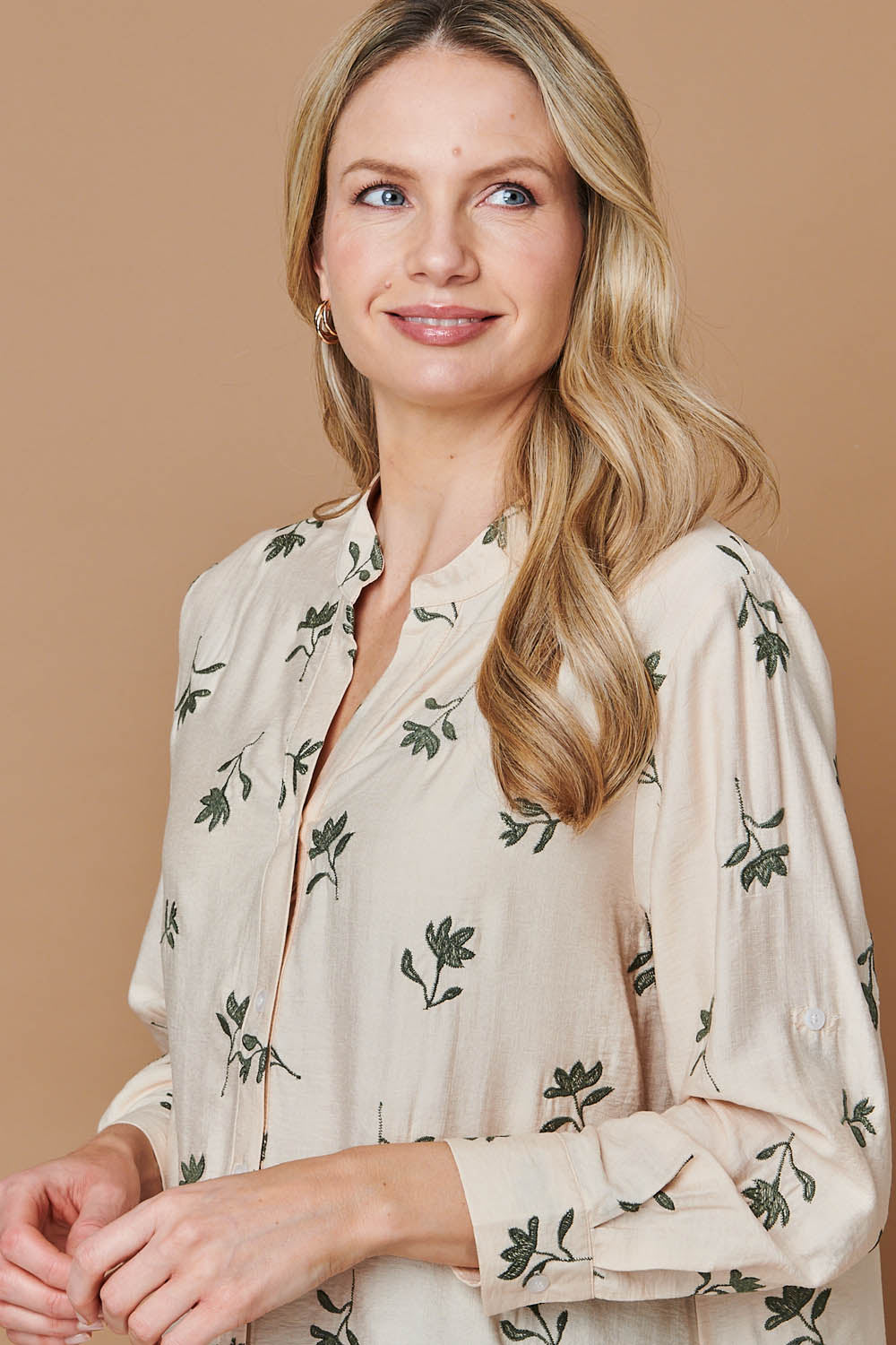 Floral Long Sleeve Casual Longline Shirt